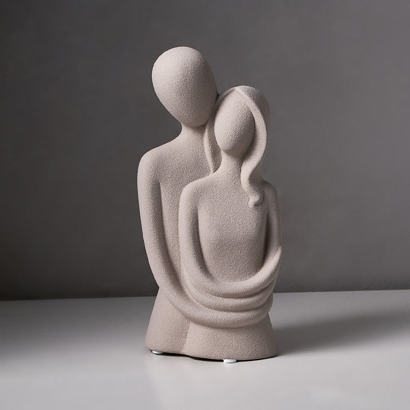 Ceramic statue – Modern abstract design – Elegant home decor – Symbol of eternal love – 8.3 x 3.9 x 3.3 in 0