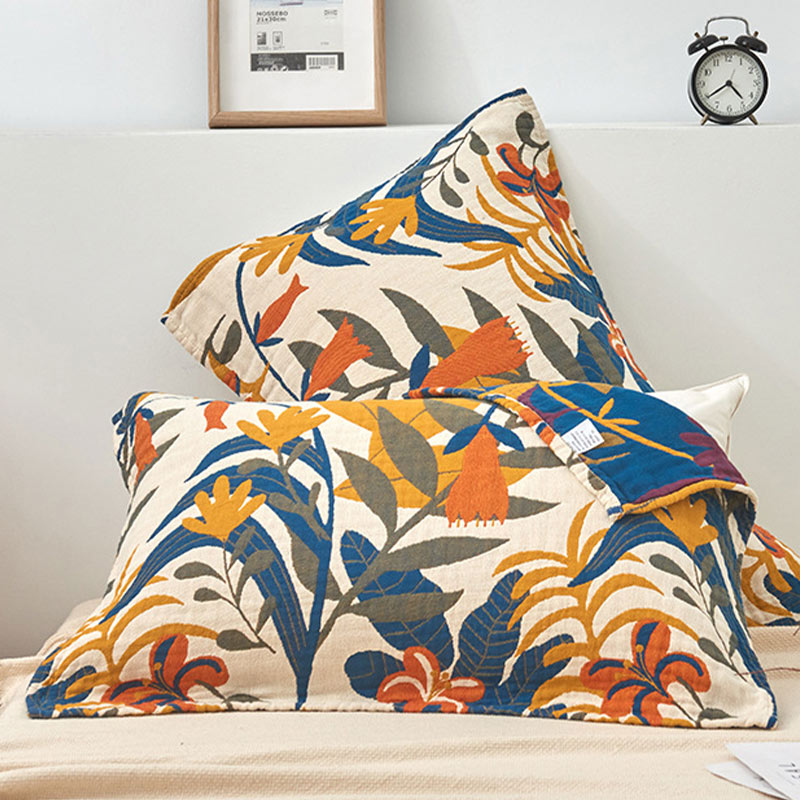 Cotton pillow cover – Soft flower print – Breathable and skin-friendly – 20.5 x 29.5 in – 2-pack 0