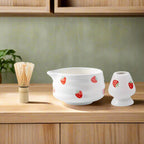 Variant image for Japanese Strawberry Matcha Bowl Set with Whisk – Cute Ceramic Tea Bowl for Authentic Matcha Experience-2