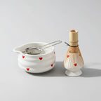 Heart-Shaped Japanese Matcha Bowl Set with Whisk – Authentic Tea Ceremony Tool for Matcha Preparation-1