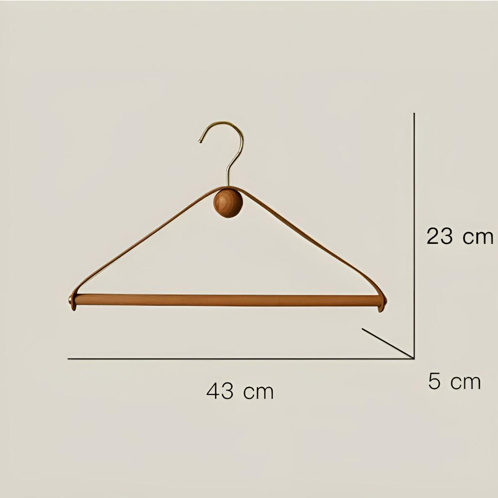 Elegant Wooden and Leather Hanger – Chic Wardrobe Storage Solution
