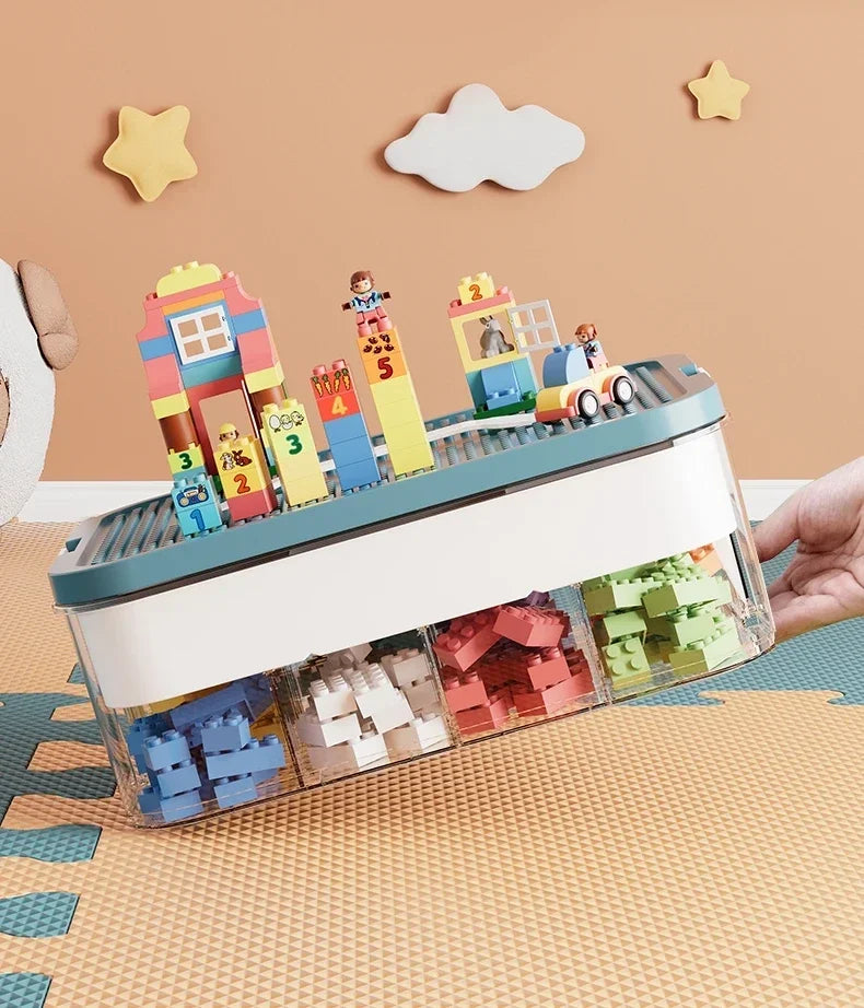 Storage organizer – Durable plastic – Stackable design – Ideal for toys and small items – Modern home or kids' room solution