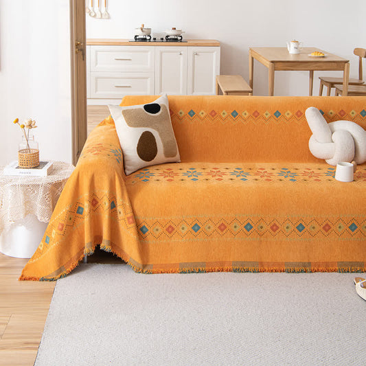 Elegant chenille sofa slipcover