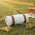 Waterproof Picnic Blanket – Large Woven Mat with PU-Leather Straps