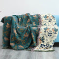 Reversible Scandinavian Bird Throw Blanket – Cozy & Versatile for Every Season