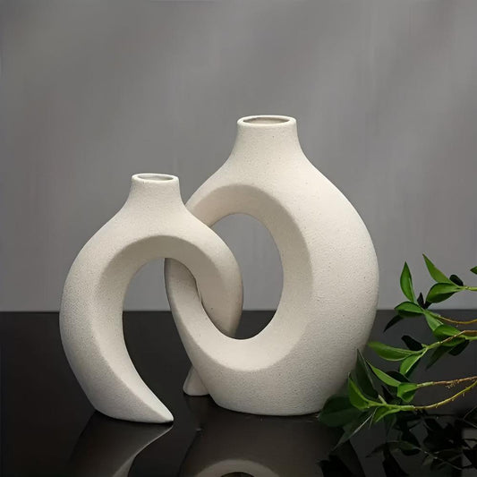 Intertwine Vase Set | Elegant Ceramic Duo with Scandinavian Flair