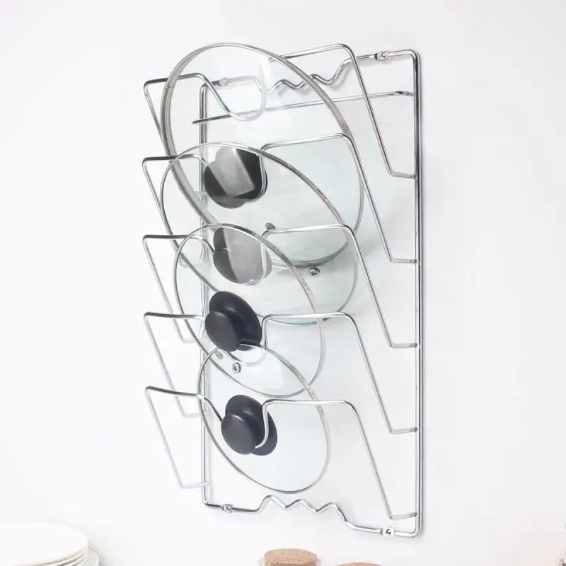 Stainless Steel Kitchen Organizer | Pot Lid Holder with 5-Layer Design Space-Saving Storage Solution for Efficient Kitchen Use