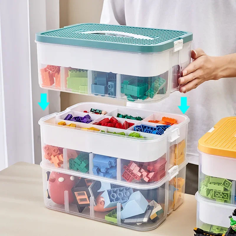 Storage organizer – Durable plastic – Stackable design – Ideal for toys and small items – Modern home or kids' room solution