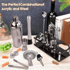 23-Piece Cocktail Shaker Set with Bamboo Stand - Professional Bartender Set 3