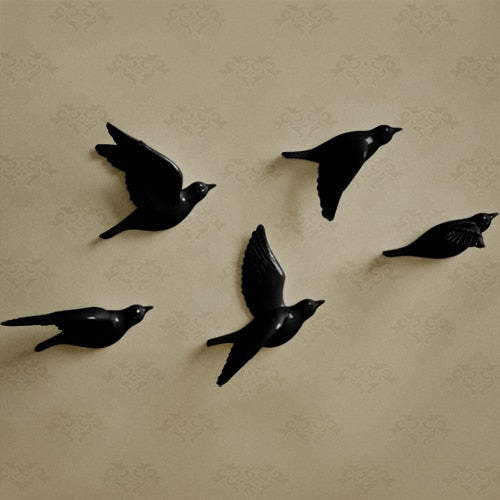 3D wall decor – Resin flying birds – Multi-colored – Elegant home accent for living room or bedroom 3