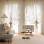 Tulle Curtain – Rainbow Embroidery – Sheer Design - Curtains for Living Room