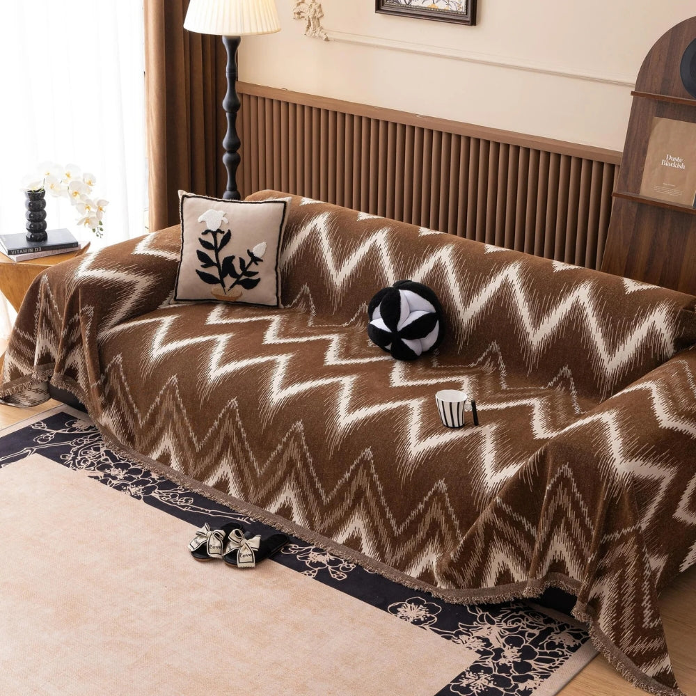 Chevron Chenille Couch Cover