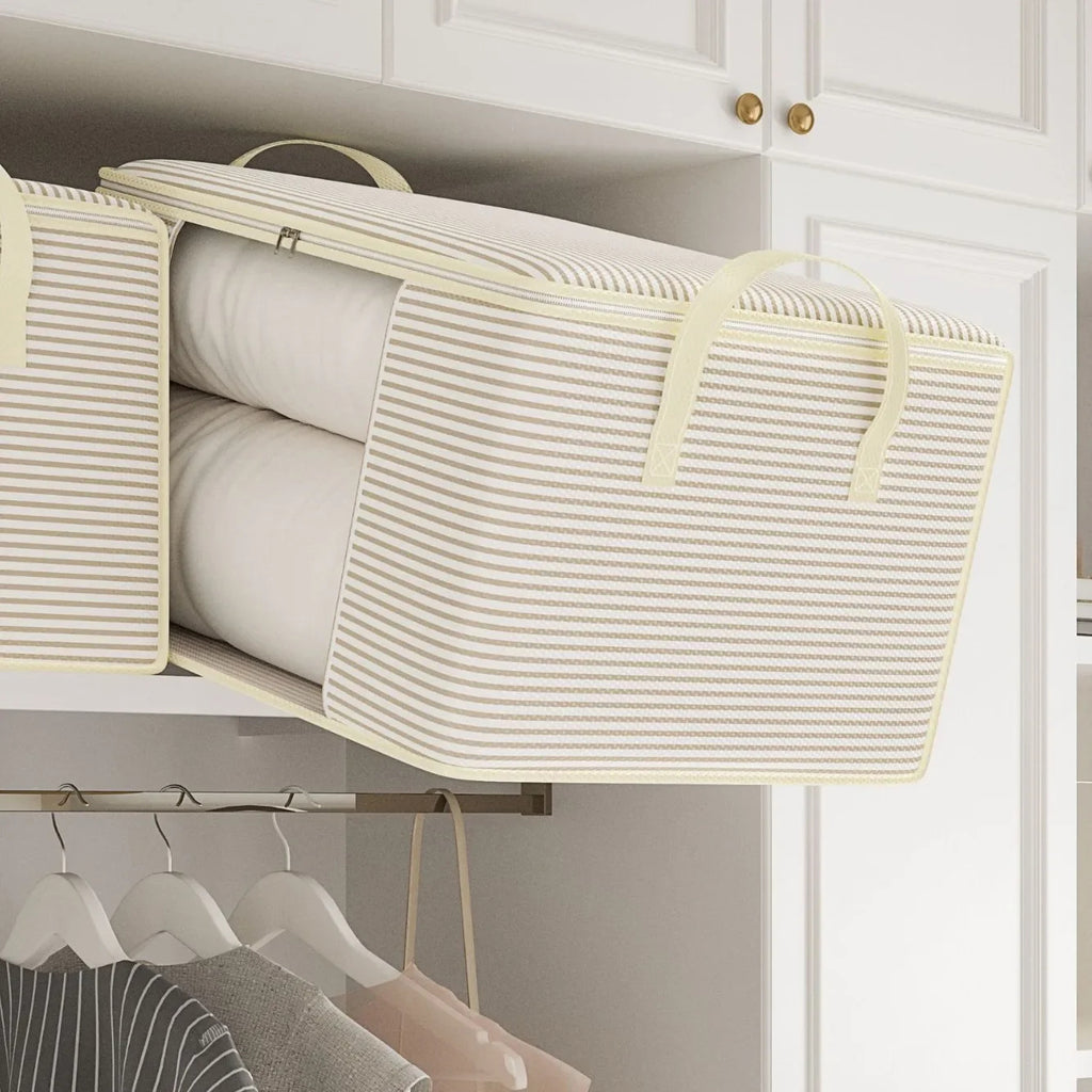 Foldable Storage Bag in Classic Stripe Design for Home Organization
