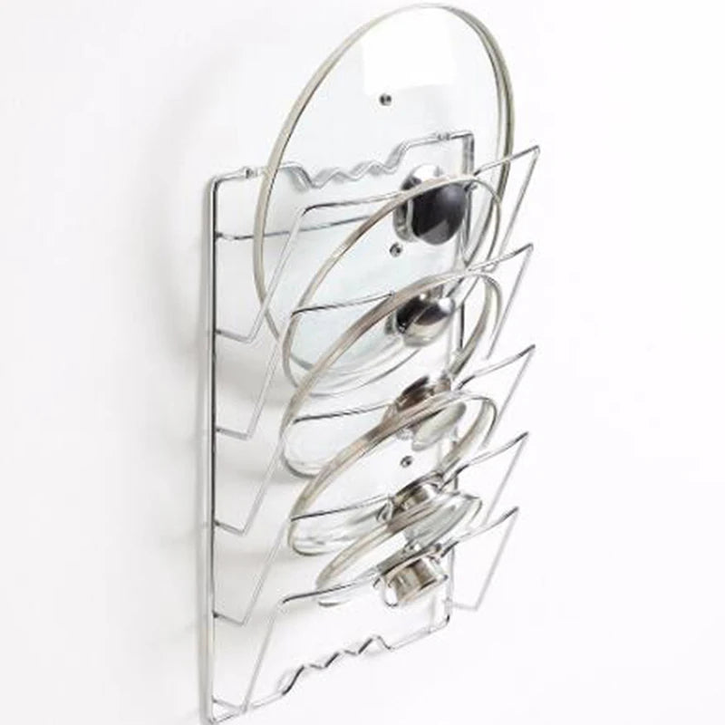 Stainless Steel Kitchen Organizer | Pot Lid Holder with 5-Layer Design Space-Saving Storage Solution for Efficient Kitchen Use