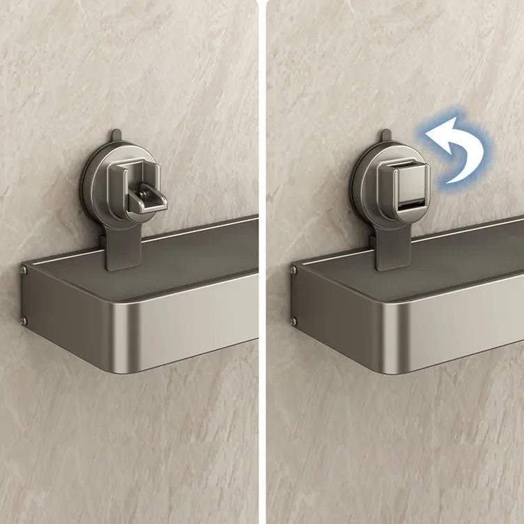 Elegant Gray Floating Shelves Bathroom - Wall-Mount Storage Solution