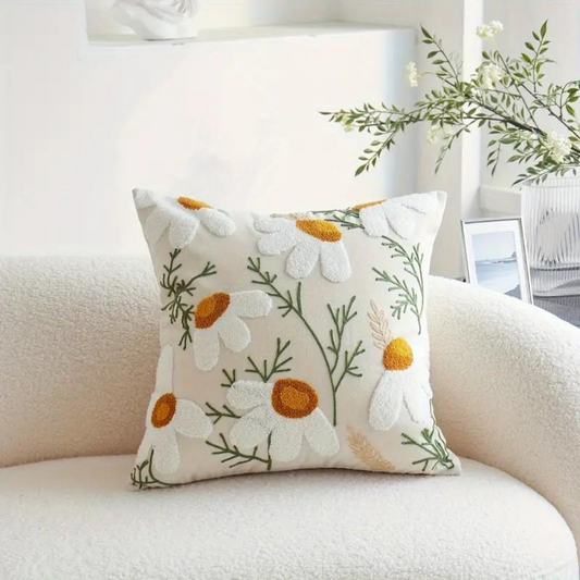 Elegant Pillow Cover with Botanical Pattern