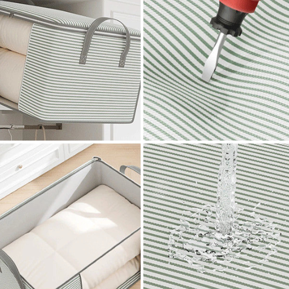 Foldable Storage Bag in Classic Stripe Design for Home Organization