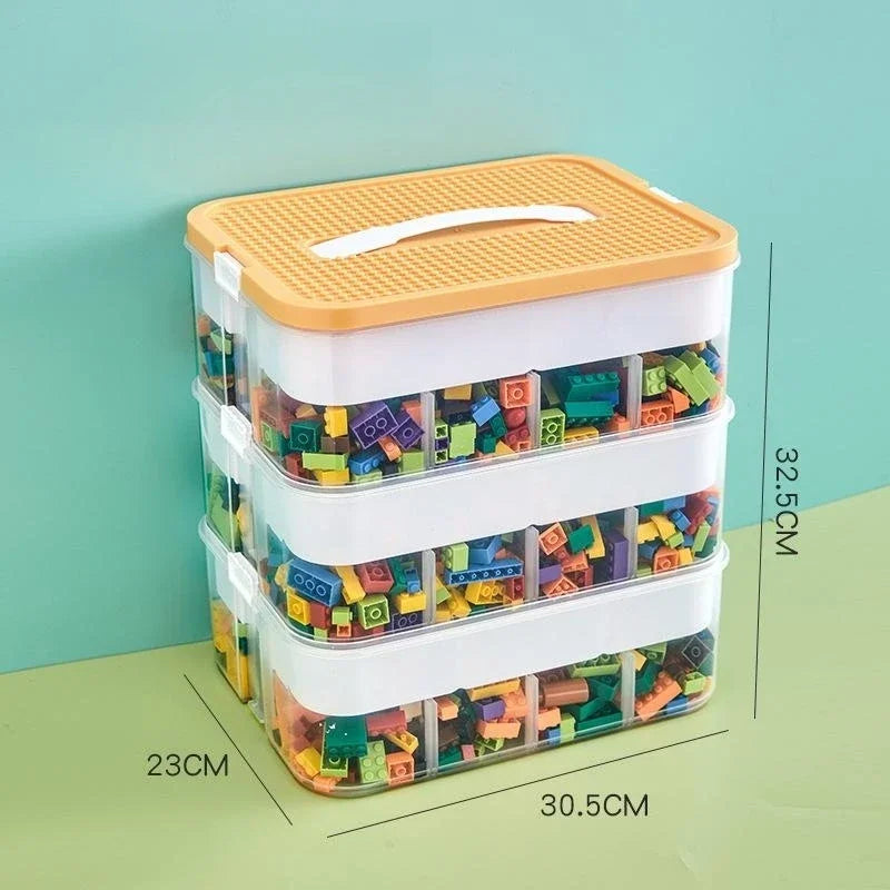 Storage organizer – Durable plastic – Stackable design – Ideal for toys and small items – Modern home or kids' room solution