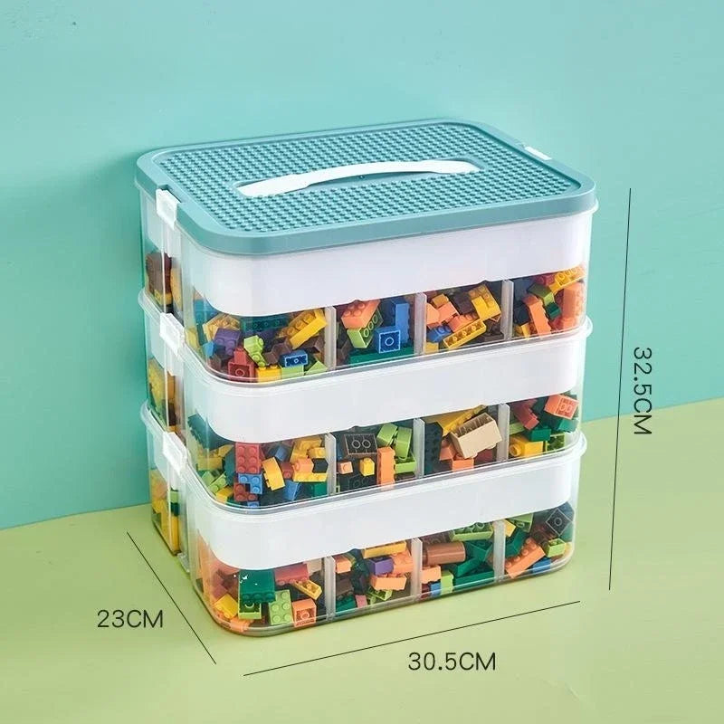 Storage organizer – Durable plastic – Stackable design – Ideal for toys and small items – Modern home or kids' room solution