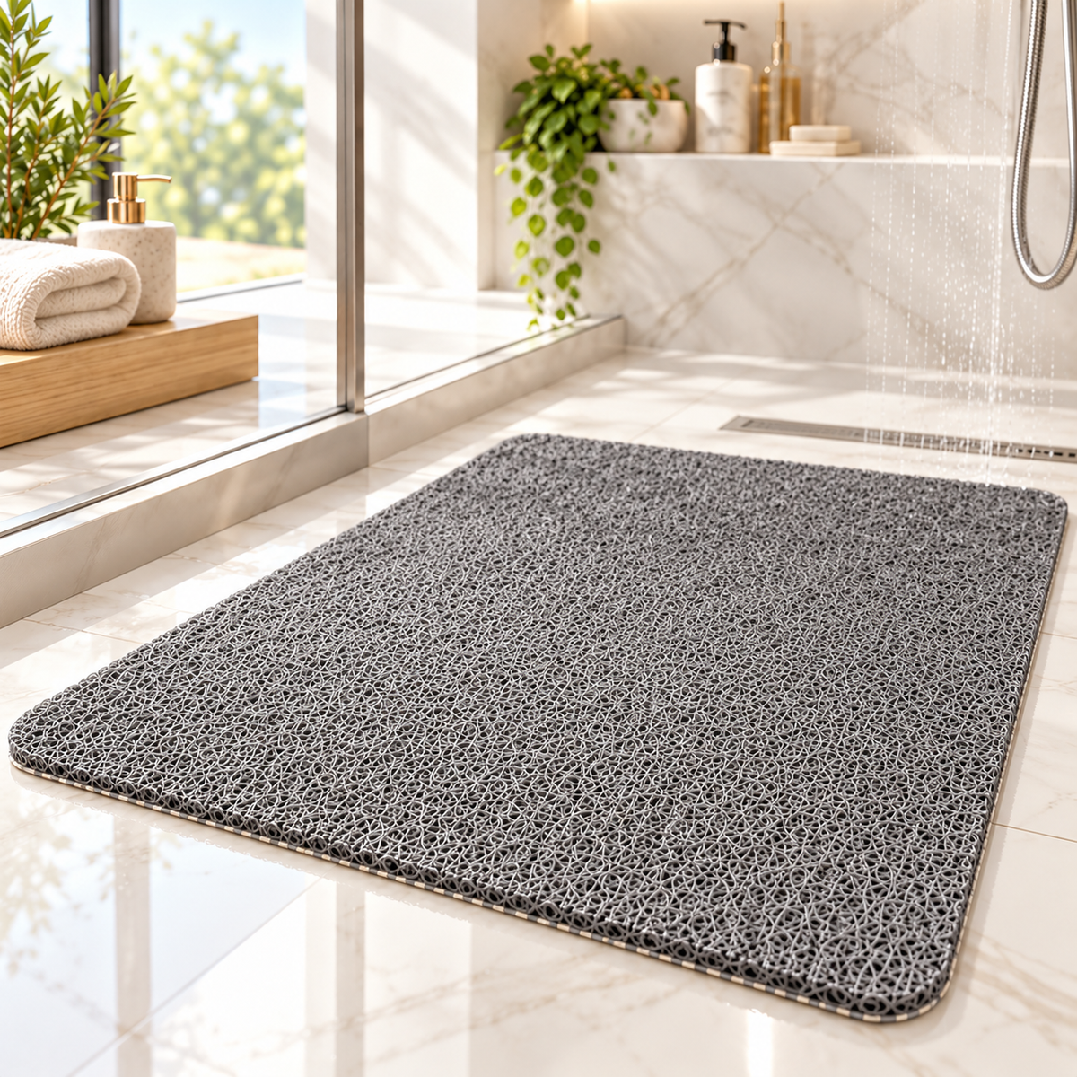 Non-Slip Shower Mat with Drainage