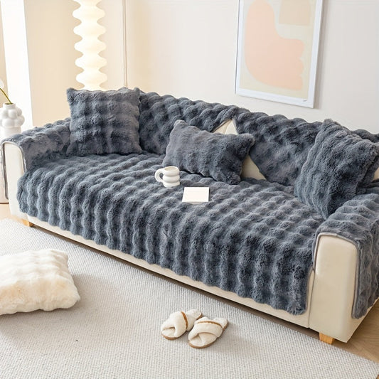 Sofa throw made of plush