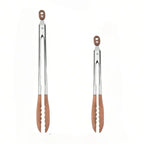 Luxury Wood & Stainless Steel Kitchen Tongs (Set of 2) – 9" & 12"