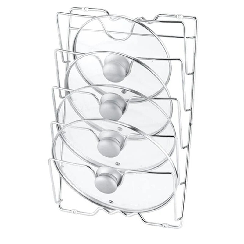 Stainless Steel Kitchen Organizer | Pot Lid Holder with 5-Layer Design Space-Saving Storage Solution for Efficient Kitchen Use