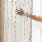 Tulle Curtain – Rainbow Embroidery – Sheer Design - Curtains for Living Room