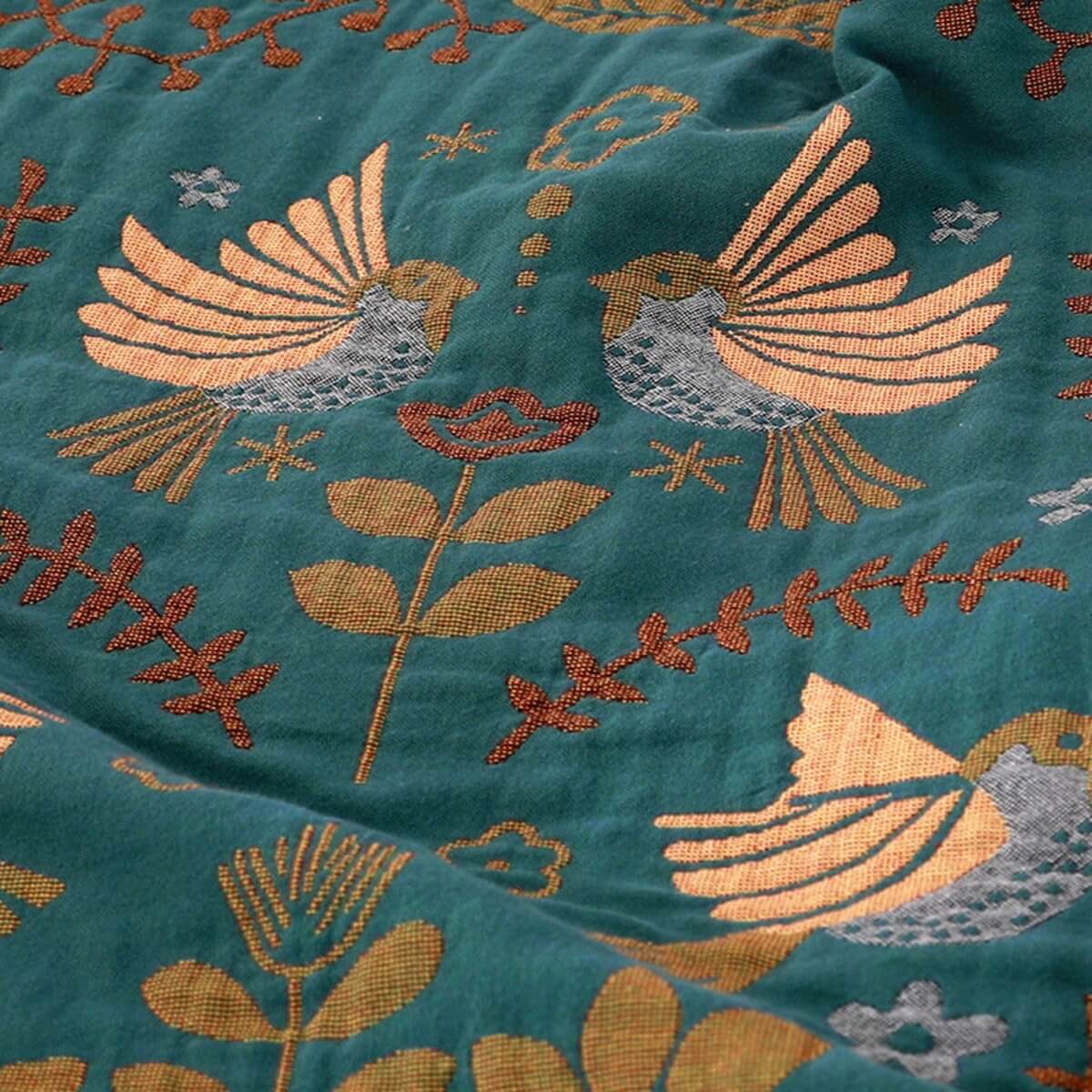 Reversible Scandinavian Bird Throw Blanket – Cozy & Versatile for Every Season