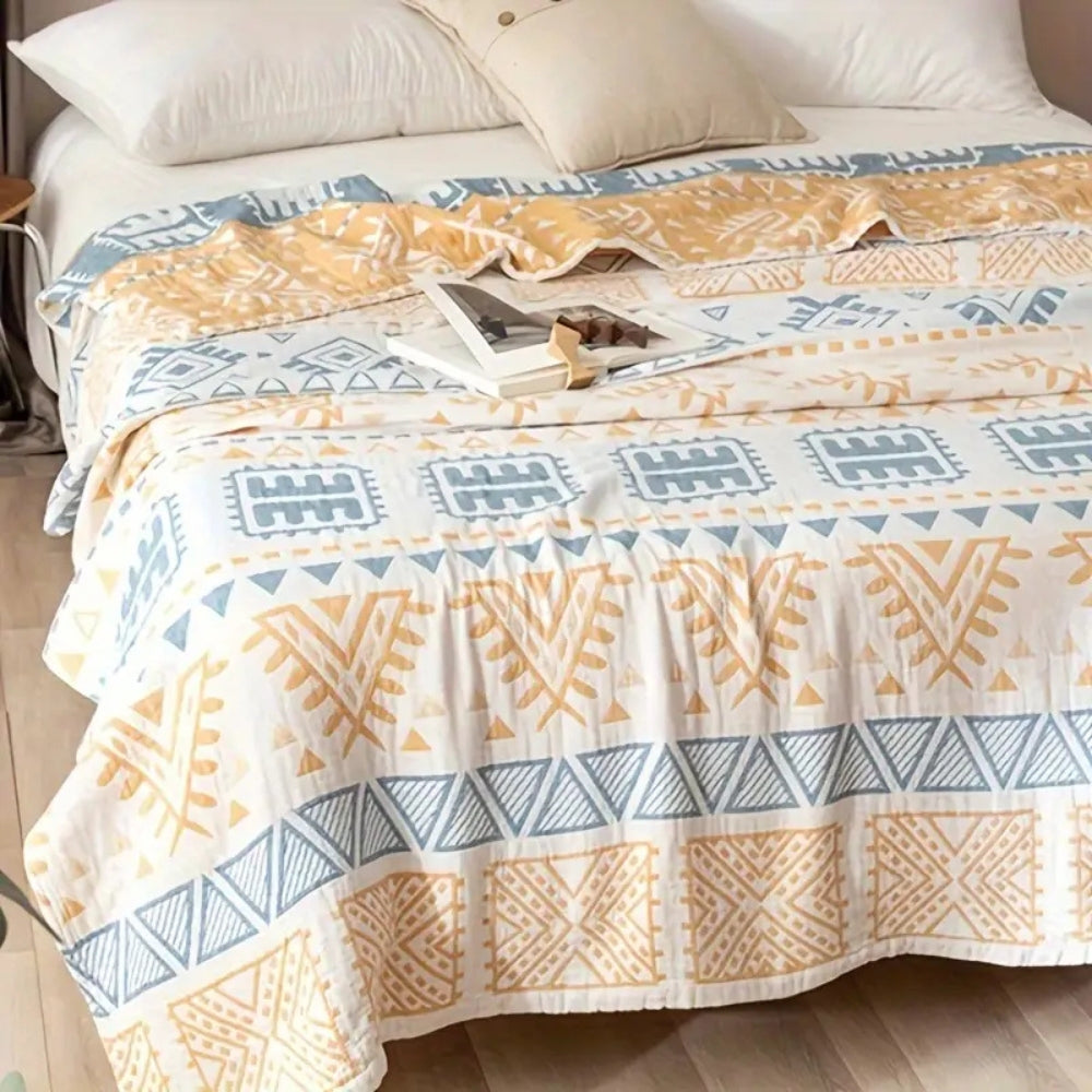 Aztec-Inspired Cotton Throw Blanket