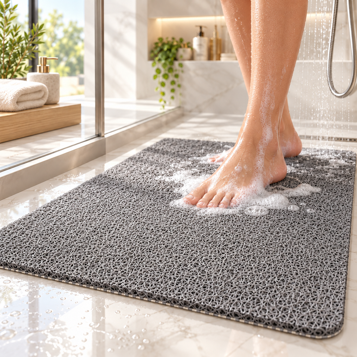 Non-Slip Shower Mat with Drainage
