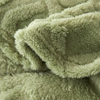 Plush Reversible Blanket with Sherpa Wool-Like Fleece