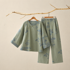 Organic Cotton Ginkgo Leaf Kimono Set