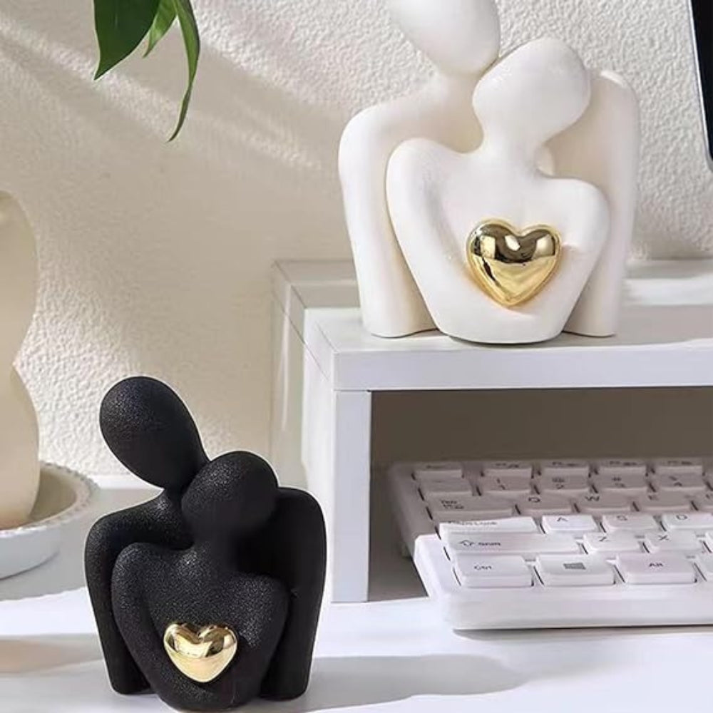 Abstract figurine – High-quality resin – Minimalist couple design – Timeless love décor – 6 x 4 x 10 in 8