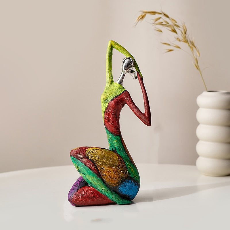 Abstract sculpture – Resin – Multi-colored design – Elegant home decor piece 0
