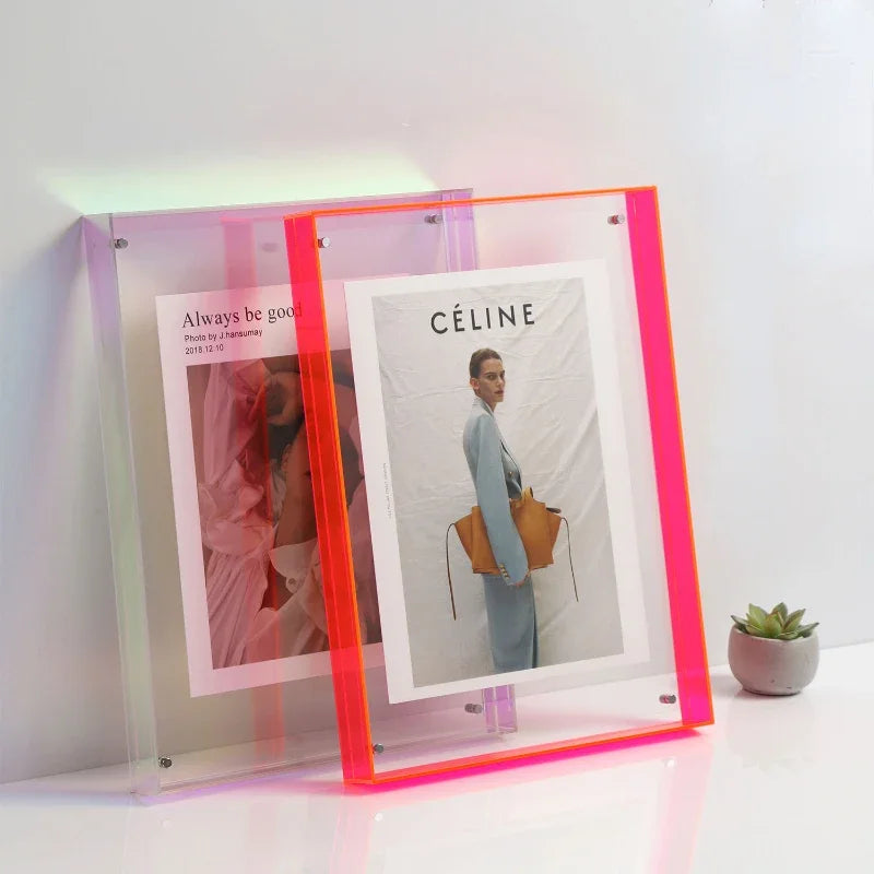 Acrylic photo frame – Transparent design – Multiple colors – Modern home decor – Various sizes available 2