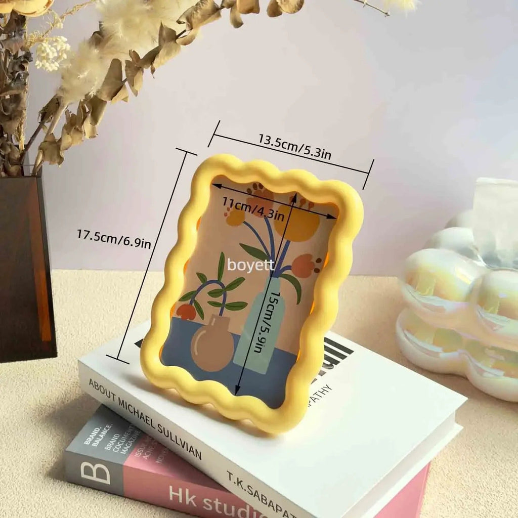 Acrylic picture frame – Minimalist square design – Durable and versatile for home or office – Fits 6-inch photos 3