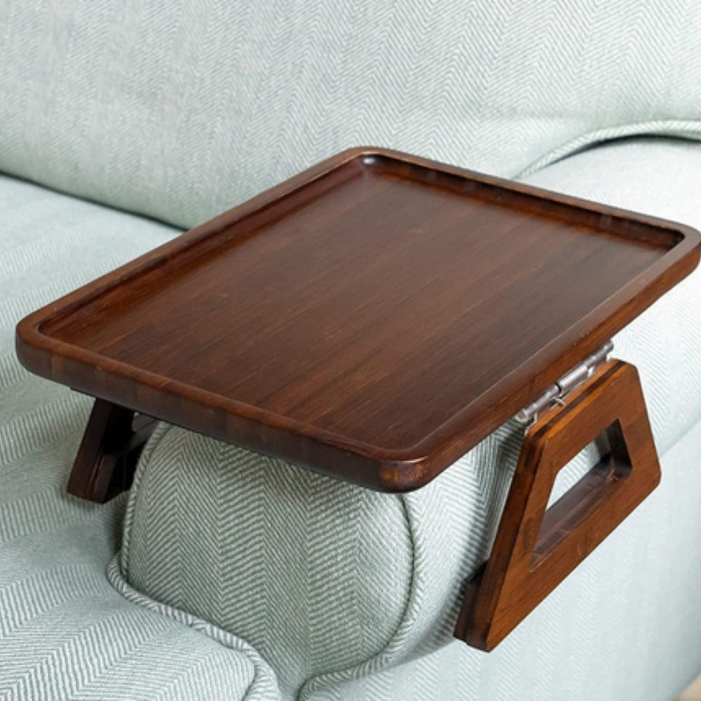Adjustable Bamboo Bed Tray Table – Eco-Friendly Clip-On Design for Snacks, Drinks, and Laptops 4