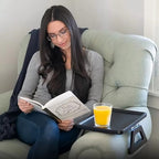 Adjustable Bamboo Bed Tray Table – Eco-Friendly Clip-On Design for Snacks, Drinks, and Laptops 6