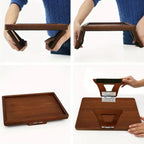 Adjustable Bamboo Bed Tray Table – Eco-Friendly Clip-On Design for Snacks, Drinks, and Laptops 7