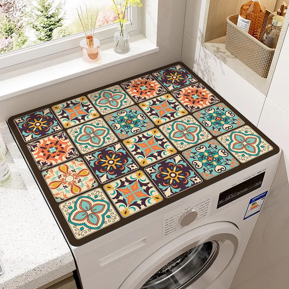 Appliance mat – High-density microfiber – Boho design – Durable and easy to clean – 30 x 18 in 0