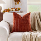 Decorative throw pillow cover featuring a Nordic maple leaf design in warm autumn colors. Made from soft, durable fabric, it adds a cozy accent to any 10