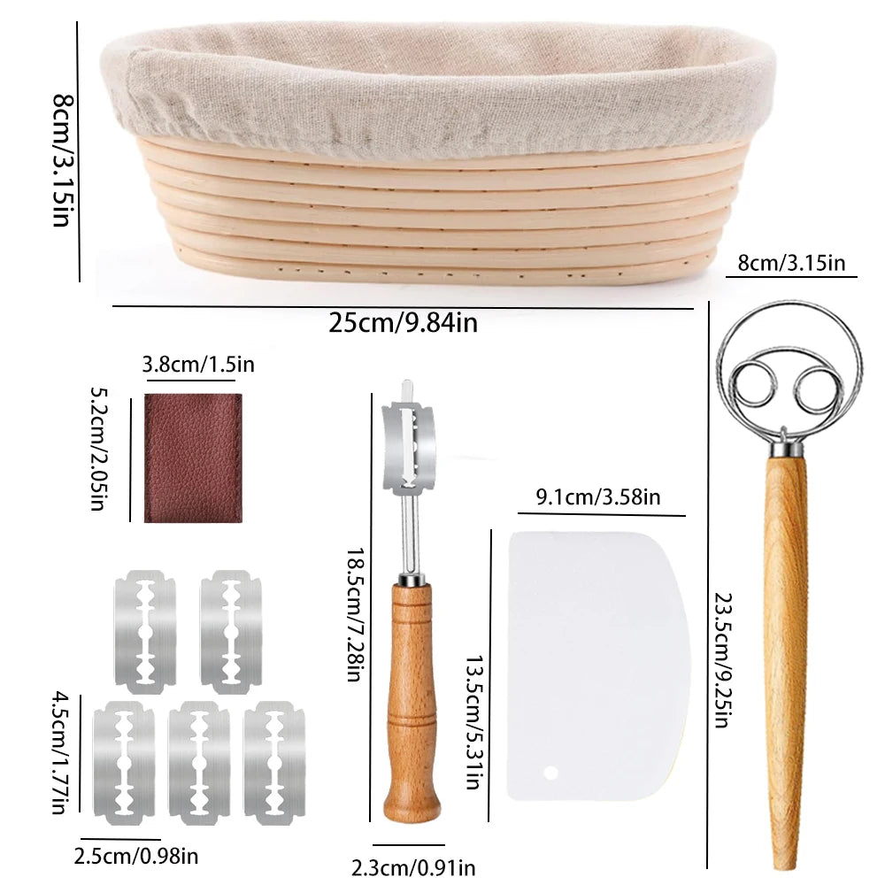 Banneton basket – Natural rattan – 10-inch oval – Sourdough proving basket for perfect bread rising 1