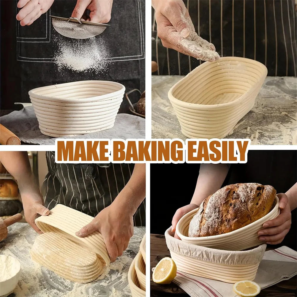 Banneton basket – Natural rattan – 10-inch oval – Sourdough proving basket for perfect bread rising 5