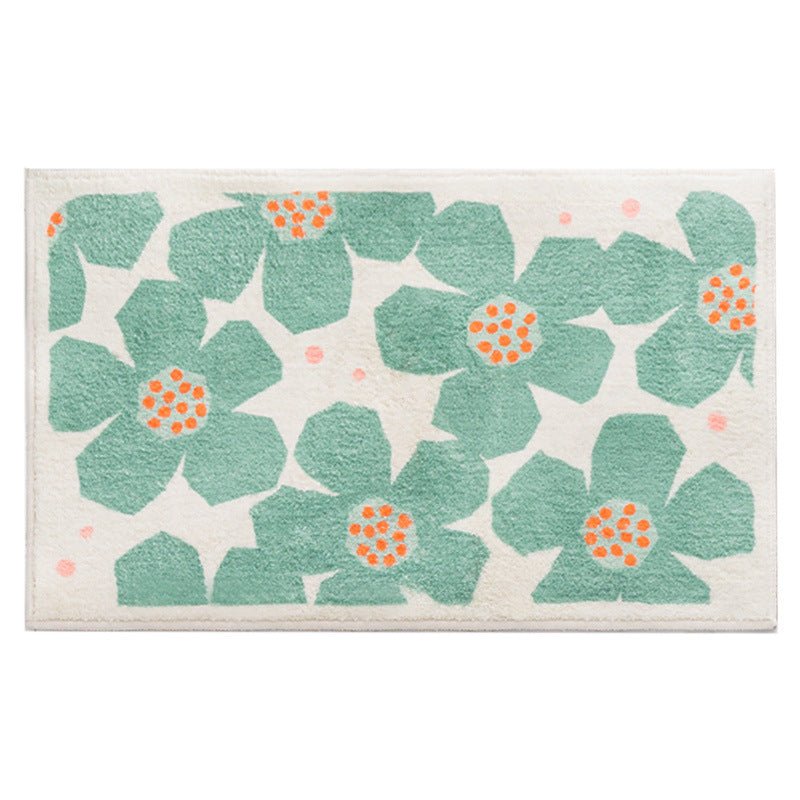 Bath mat – Quick-drying polyester – Non-slip backing – Retro flower design – Vibrant colors for any bathroom décor 10