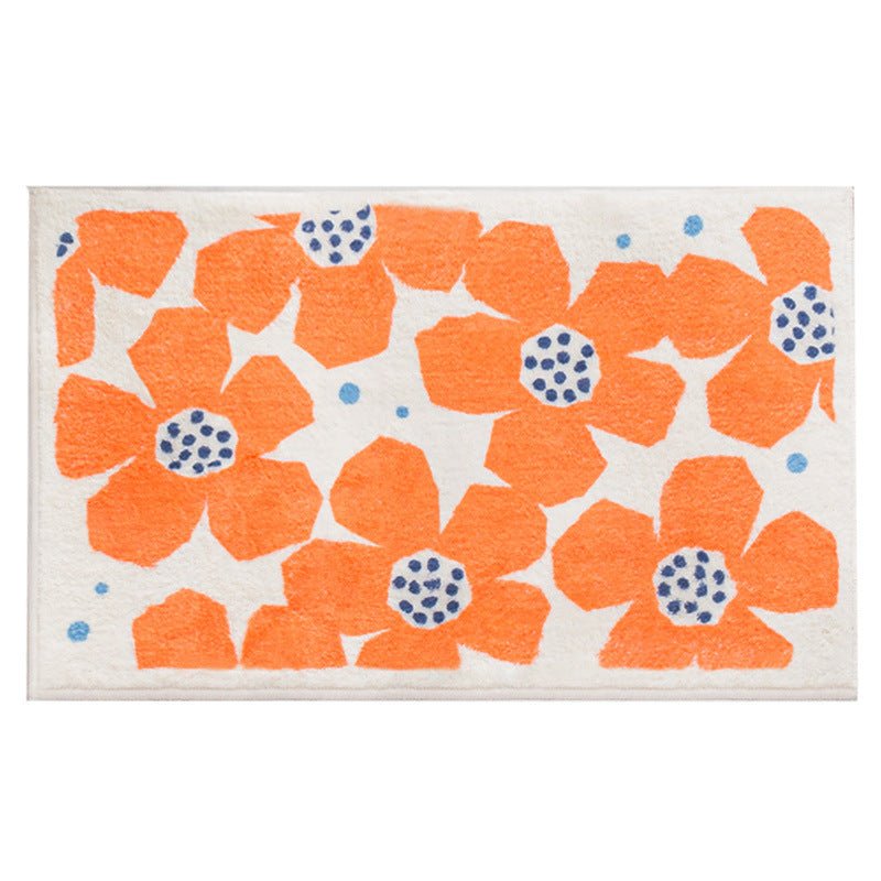 Bath mat – Quick-drying polyester – Non-slip backing – Retro flower design – Vibrant colors for any bathroom décor 11
