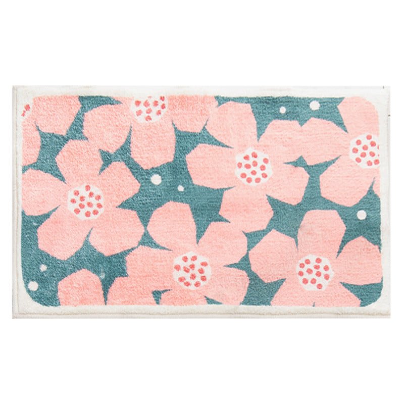 Bath mat – Quick-drying polyester – Non-slip backing – Retro flower design – Vibrant colors for any bathroom décor 12