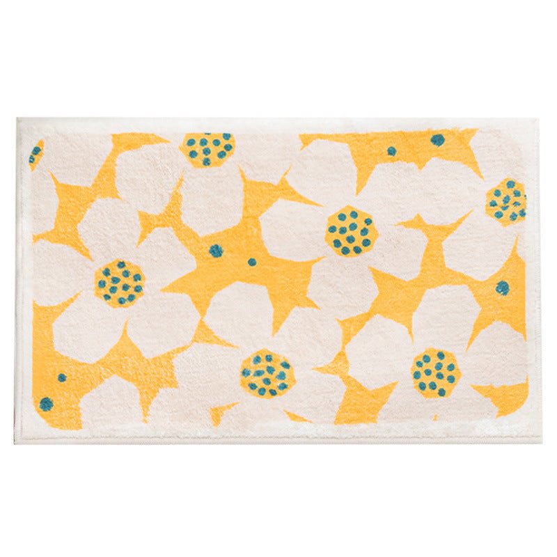 Bath mat – Quick-drying polyester – Non-slip backing – Retro flower design – Vibrant colors for any bathroom décor 13