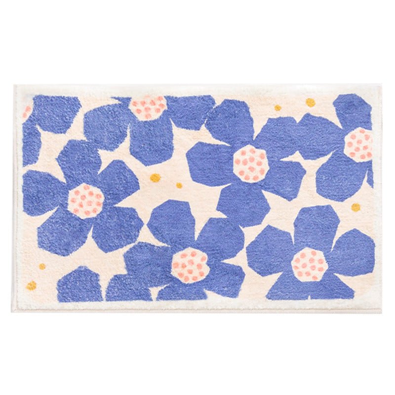 Bath mat – Quick-drying polyester – Non-slip backing – Retro flower design – Vibrant colors for any bathroom décor 9