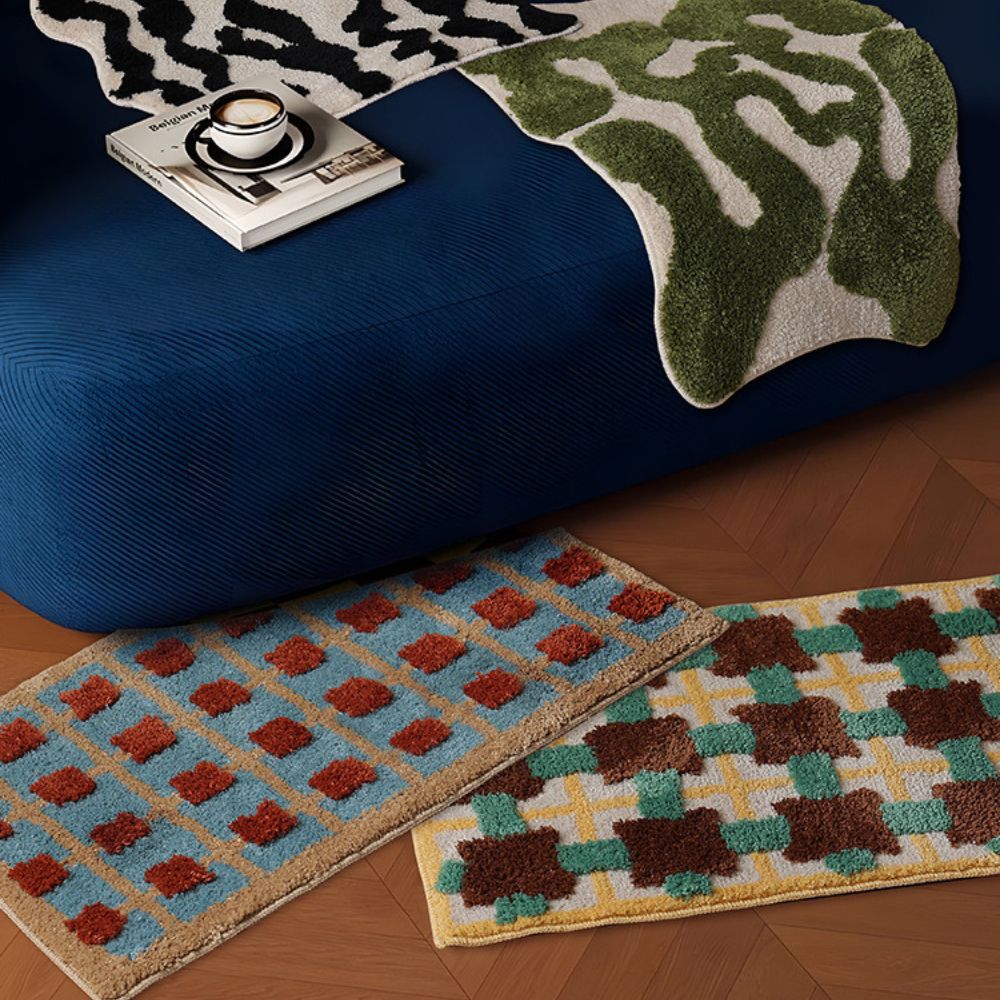 Bath mat – Soft-touch fabric – Non-slip design – Moroccan pattern – 31.5 x 19.7 in 5